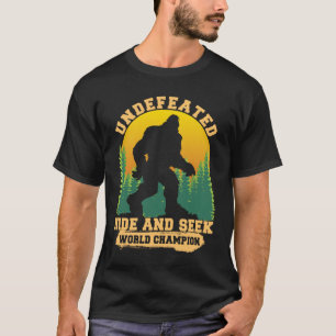 Funny Bigfoot Sasquatch Hide and Seek Champion T-Shirt