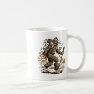 Funny Bigfoot Sasquatch Hiker Hiking Retro Outdoor Coffee Mug