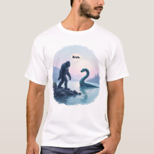 Funny Bigfoot Sasquatch Loch Ness Monster 'Bruh' T-Shirt