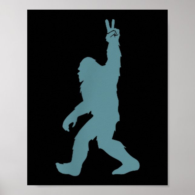 Funny Bigfoot Sasquatch Peace Sign Big Foot Squatc (Front)