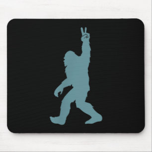 Funny Bigfoot Sasquatch Peace Sign Big Foot Squatc Mouse Mat