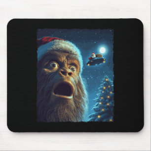 Funny Bigfoot Sasquatch Selfie Santa Ufo Xmas Chri Mouse Mat