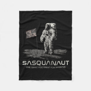 Funny Bigfoot Sasquatch Space Sasquanaut  Fleece Blanket