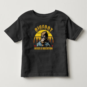 Funny Bigfoot Sasquatch Yeti Vacation Camping Boys Toddler T-Shirt