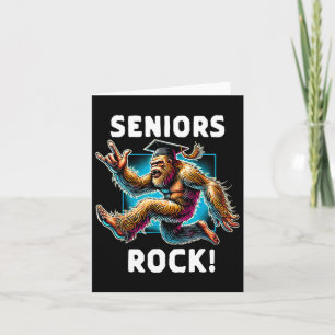 Funny Bigfoot Seniors Rock Graduation Cl Of 2025  Card