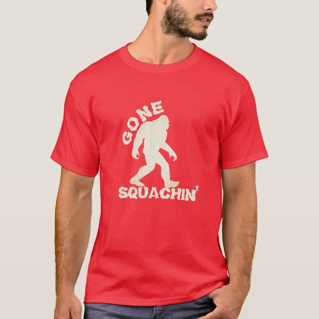 Funny Bigfoot Shirt, Gone Squatchin Tee (Front)