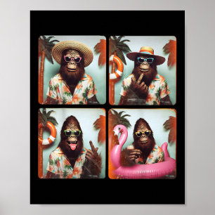 Funny Bigfoot Summer Vacation Photobooth Funny Sas Poster