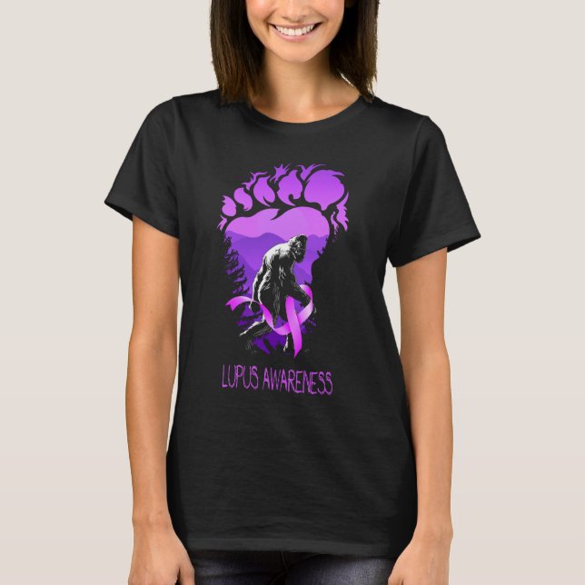 funny bigfoot supports lupus awareness T-Shirt (Front)