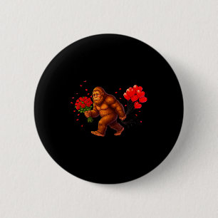 Funny Bigfoot Valentine Heart Sasquatch Retro Love 6 Cm Round Badge