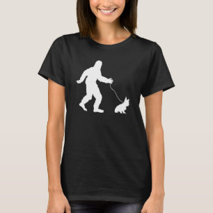 Funny Bigfoot Walking Yorkie Gift Sasquatch Dog Wa T-Shirt