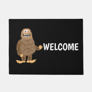 Funny Bigfoot Waving Original Art Doormat