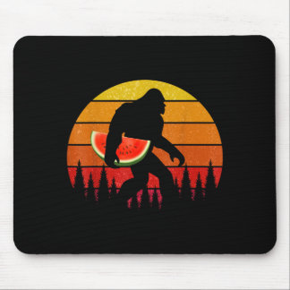 Funny Bigfoot With Watermelon Slice Melon Summer Mouse Mat