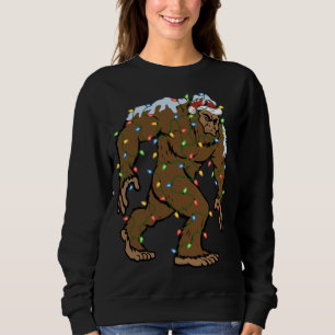 Funny Bigfoot Xmas Gift Santa Hat Bigfoot Christma Sweatshirt