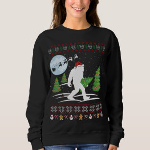 Funny Bigfoot Xmas Gift Santa Hat Ugly Bigfoot Chr Sweatshirt