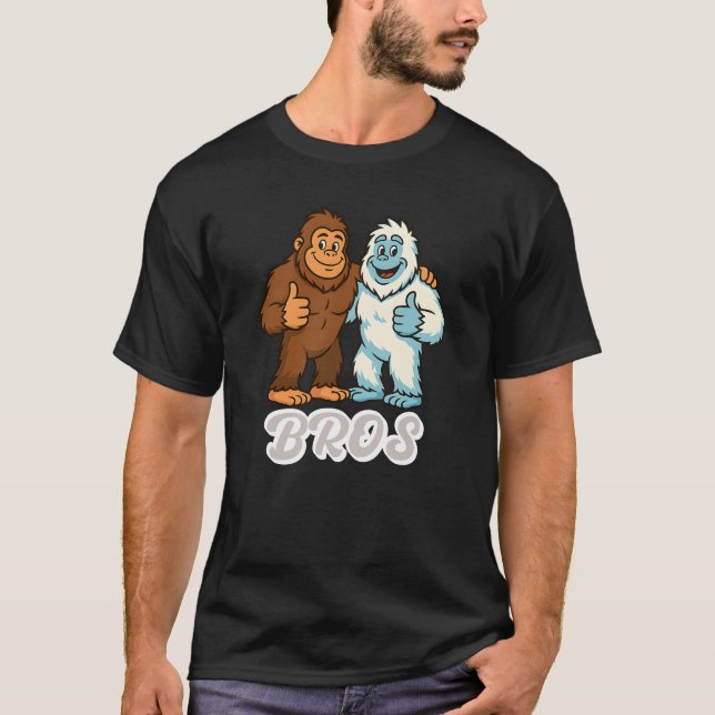 Funny Bigfoot Yeti Bros Mythical Creatures T-Shirt (Front)