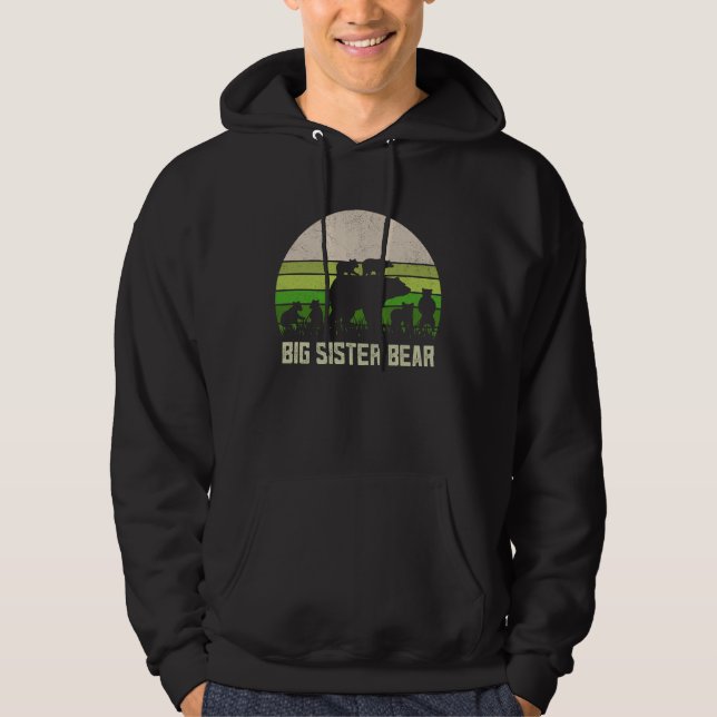 Funny Biggest Sister  6 Cub Kids Sis Big Sister Be Hoodie (Front)