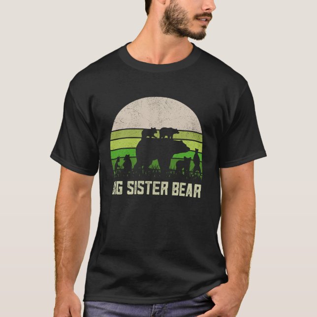 Funny Biggest Sister  6 Cub Kids Sis Big Sister Be T-Shirt (Front)