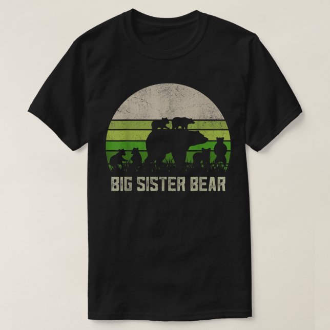 Funny Biggest Sister Shirts, 6 Cub Kids Sis Big Si T-Shirt (Design Front)