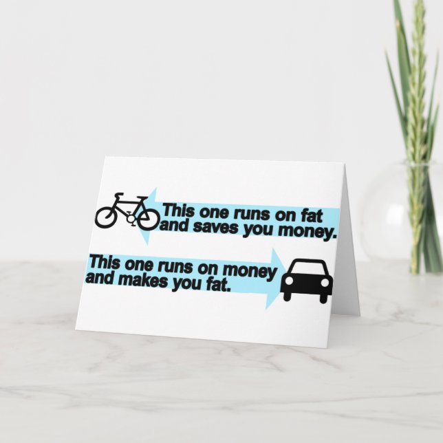 Funny Bike versus Car Card (Front)