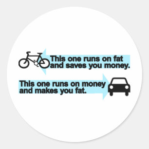 Funny Bike versus Car Classic Round Sticker