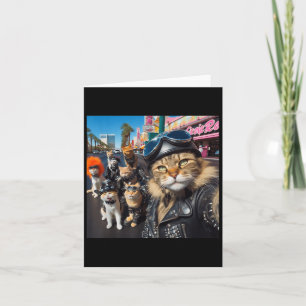 Funny Biker Cats Gangster Cats Street Motorcycle C Card