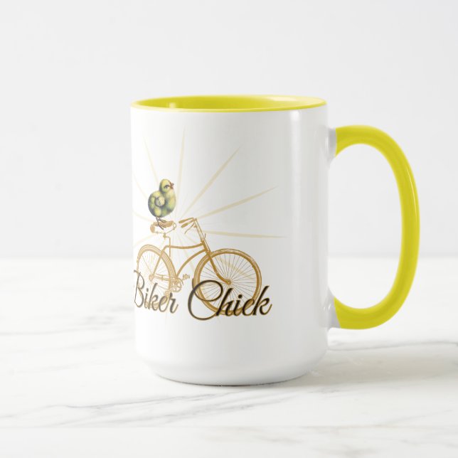 Funny Biker Chick Vintage Mug (Right)