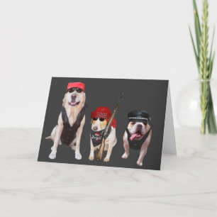 Funny Biker Dogs/Lab Birthday Card