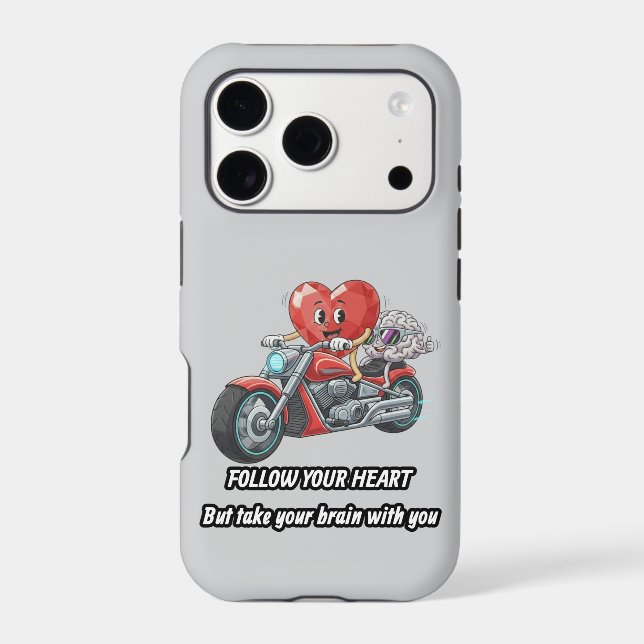 Funny biker heart follow your heart quote  (Back)