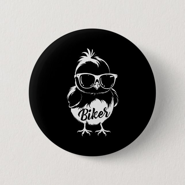 Funny Biker Motorcycle Chick Rider Motorbike Women 6 Cm Round Badge (Front)