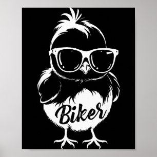 Funny Biker Motorcycle Chick Rider Motorbike Women Poster