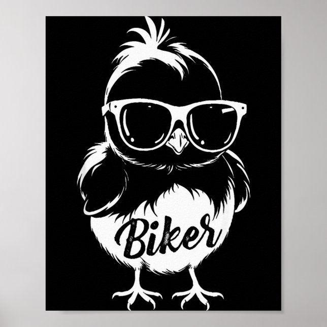 Funny Biker Motorcycle Chick Rider Motorbike Women Poster (Front)
