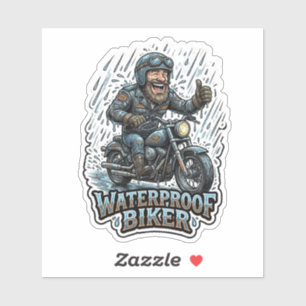 Funny Biker Sticker - Waterproof Biker Rain Ride