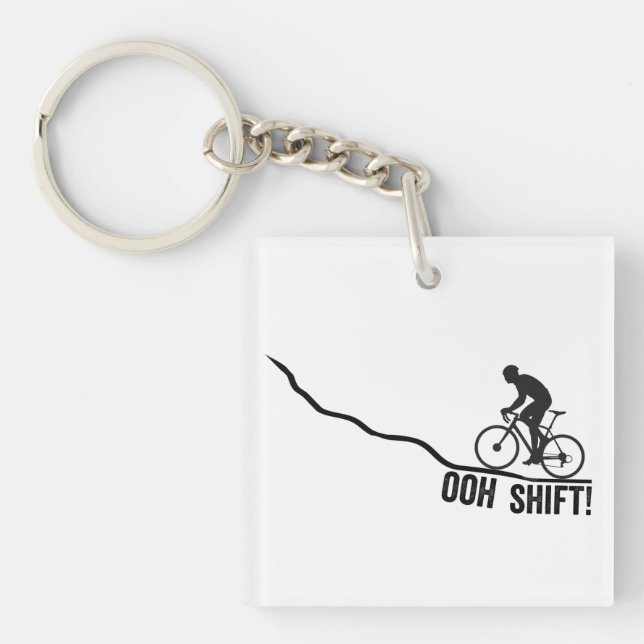 Funny Biker Using Shifters Key Ring (Front)