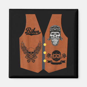 Funny Biker Vest Halloween Costume Motorcycle Magnet
