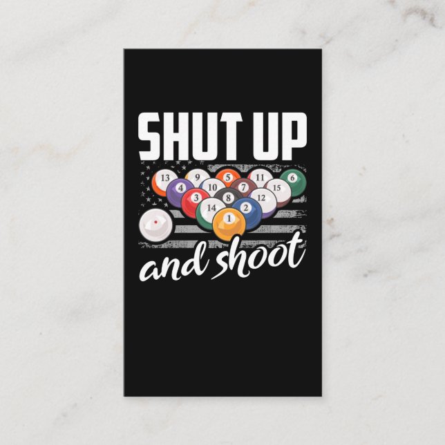 Funny Billard Player Quote Billiard Sarcastic Business Card (Front)