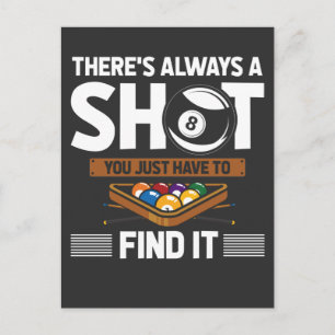 Funny Billard Quote Eight Ball Shot Postcard