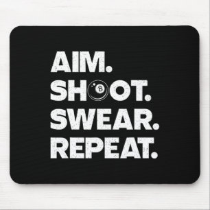 Funny Billiard Art For Men Women Billiard Player P Mouse Mat