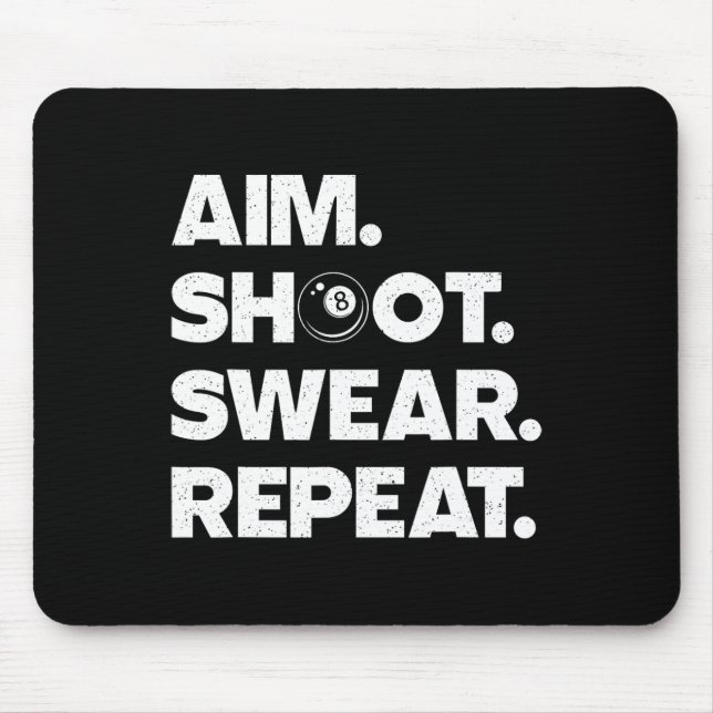 Funny Billiard Art For Men Women Billiard Player P Mouse Mat (Front)