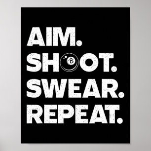 Funny Billiard Art For Men Women Billiard Player P Poster