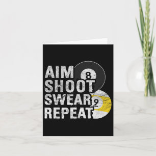 Funny Billiards Aim Shoot Swear Card