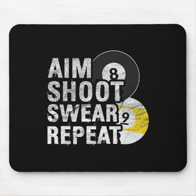 Funny Billiards Aim Shoot Swear  Mouse Mat (Front)