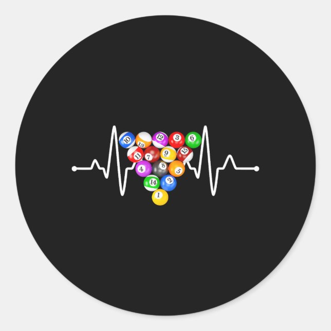 Funny Billiards Art Billiards Playing Pool Classic Round Sticker (Front)