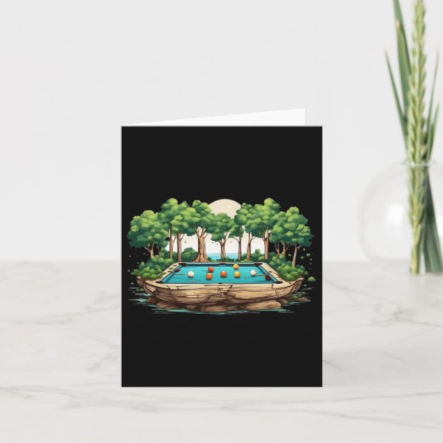 Funny Billiards Art Billiards Playing Pool Players Card (Front)
