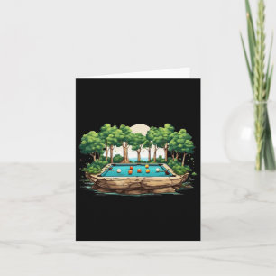 Funny Billiards Art Billiards Playing Pool Players Card