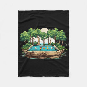 Funny Billiards Art Billiards Playing Pool Players Fleece Blanket