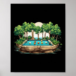 Funny Billiards Art Billiards Playing Pool Players Poster