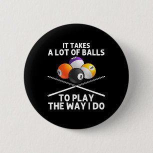 Funny Billiards Art For Men Boys Billiard Lover Po 6 Cm Round Badge