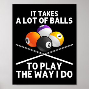 Funny Billiards Art For Men Boys Billiard Lover Po Poster