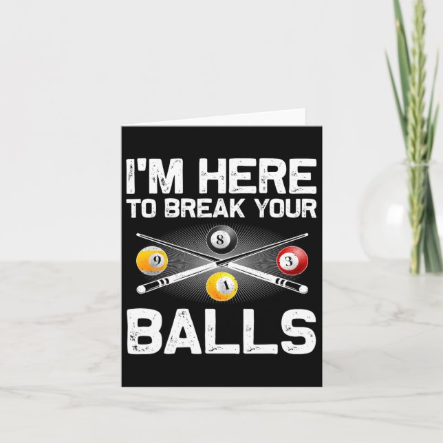 Funny Billiards Art For Men Women Billiard Lover P Card (Front)