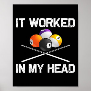 Funny Billiards Art For Men Women Billiard Lover P Poster